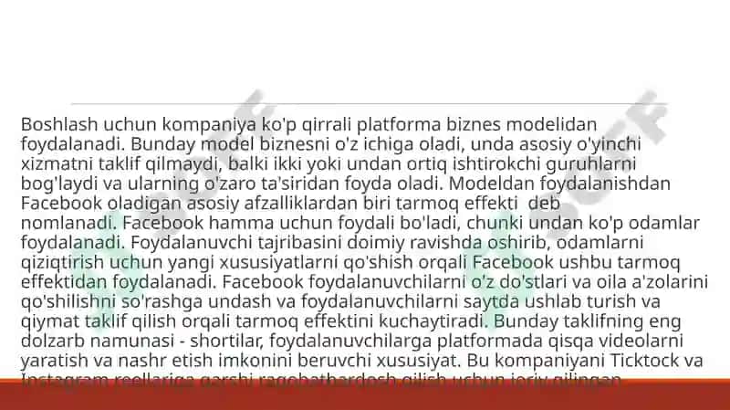 Facebook ning raqobat strategiyasi 6