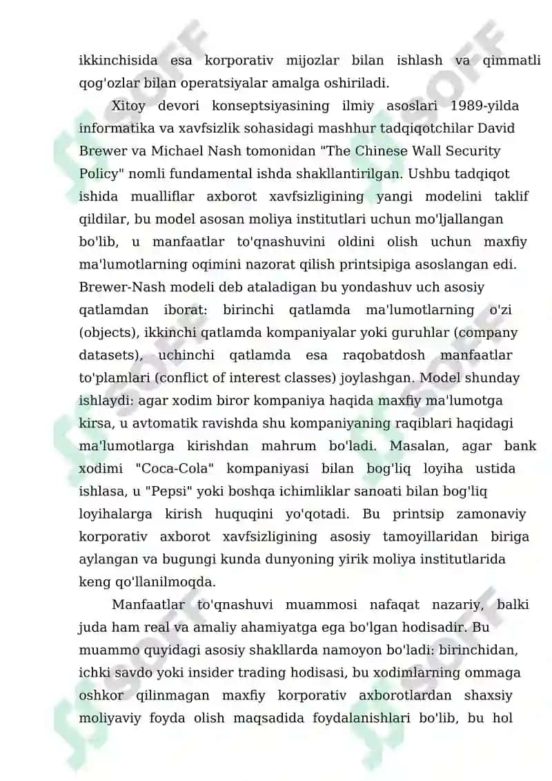 Xitoy devori siyosatini tijorat tarmoqlarida qo'llash va uning samaradorligi 6
