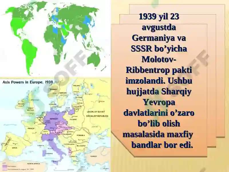 YEVROPA VA AMERIKA MAMLAKATLARI IKKINCHI JAHON URUSHI YILLARIDA 6