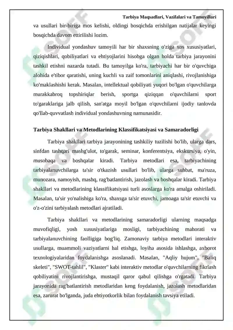 Tarbiya metodlari va shakllarini tanlash asoslari 6