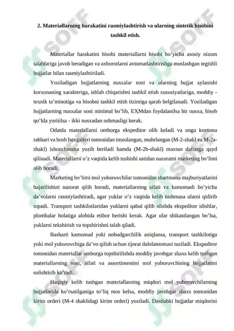 MATERIALLARNI HISOBGA OLISH 6