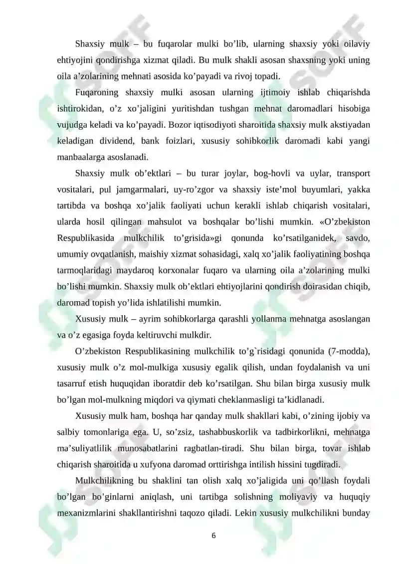 IJTIMOIY IQTISODIY TIZIMLAR VA ULARNING ANDOZALARI 6