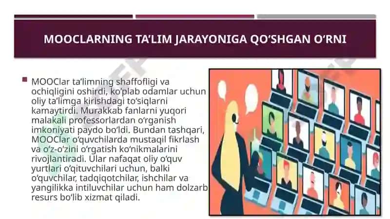 Ommaviy ochiq onlayn kurslardan(MOOC) foydalanishning samaradorligi 6