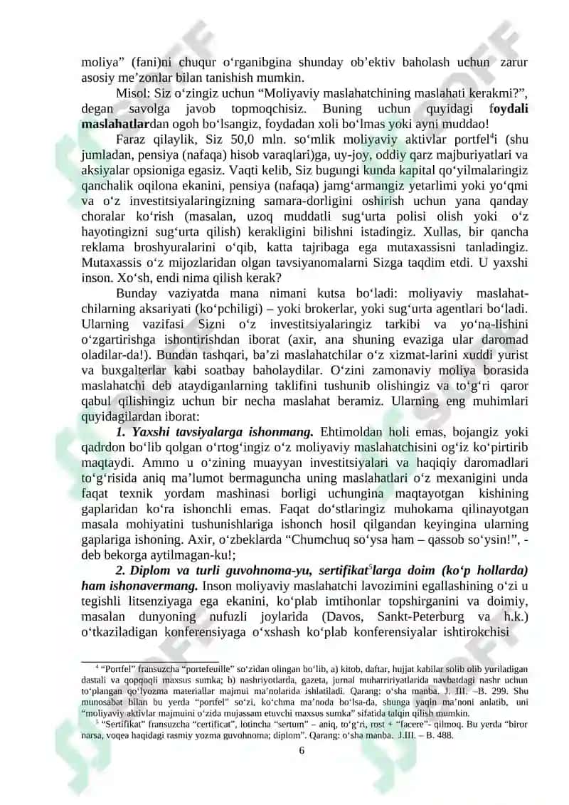 ZAMONAVIY MOLIYANING NAZARIY ASOSLARI 6