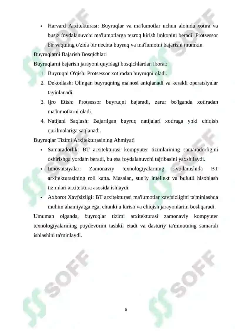 Buyruqlar tizimi arxitekturasi 6