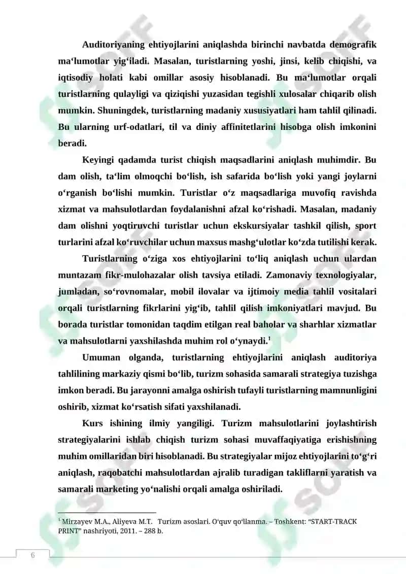 XALQARO TURIZM MARKETINGNING ASOSIY YO`NALISHLARI 6
