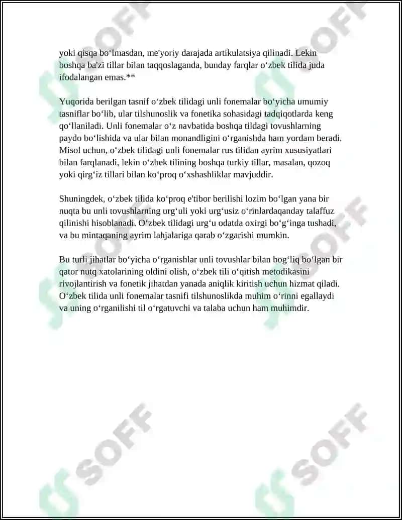 O'ZBEK TILSHUNOSLIGIDA UNLI FONEMALAR TAVSIFI 6