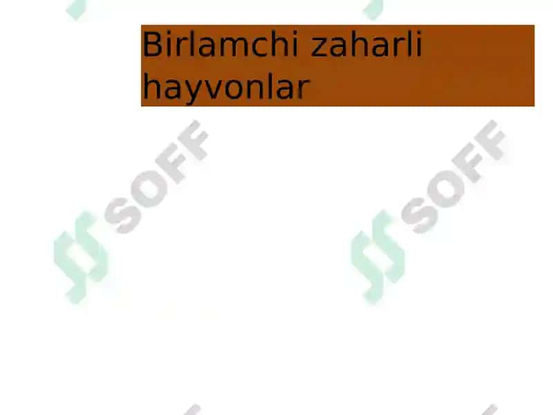 Zaharli hayvonlar 6
