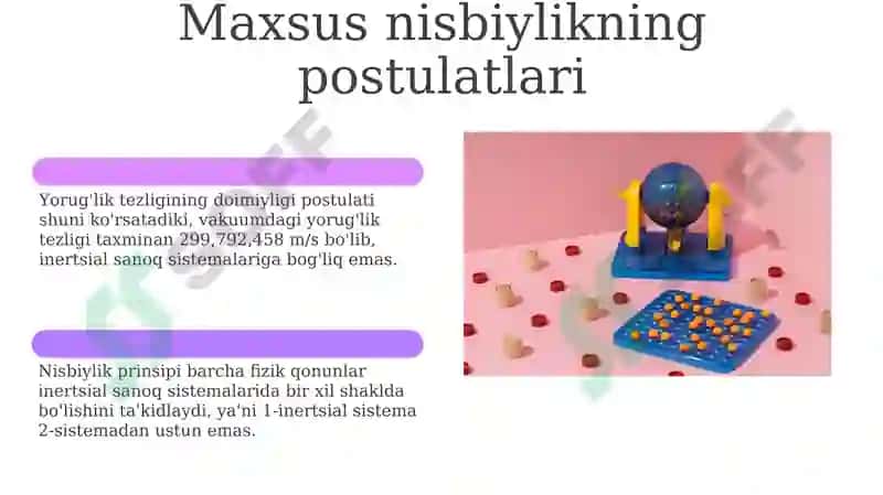 Maxsus nisbiylik nazariyasi elementlari 6