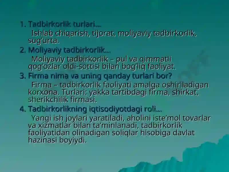 "Firma ochish" dars ishlanmasi 6