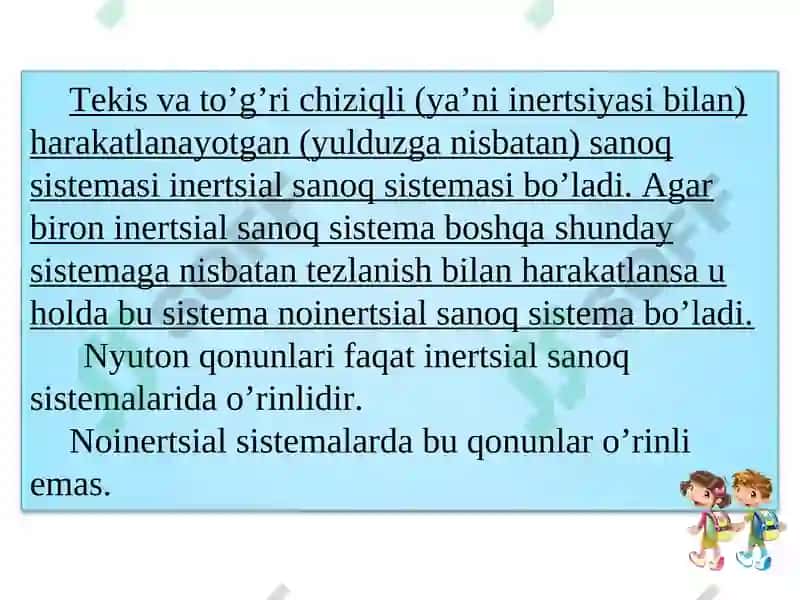 Inersial va Noinertsial sanoqtizimlari 6