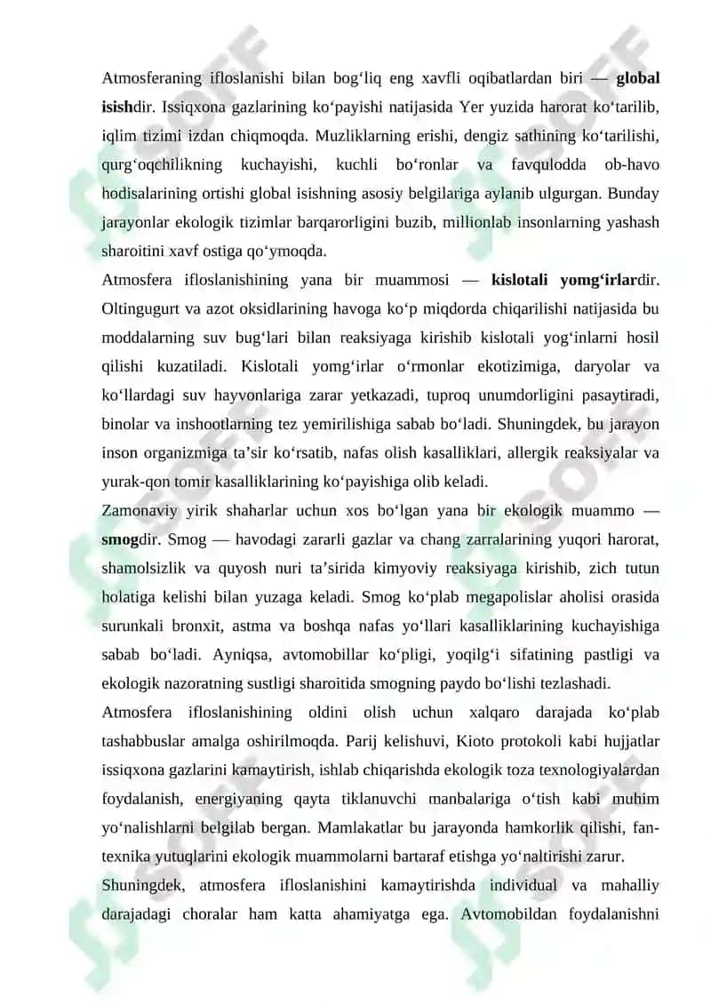 Atmosferaning ifloslanish muommolari 6