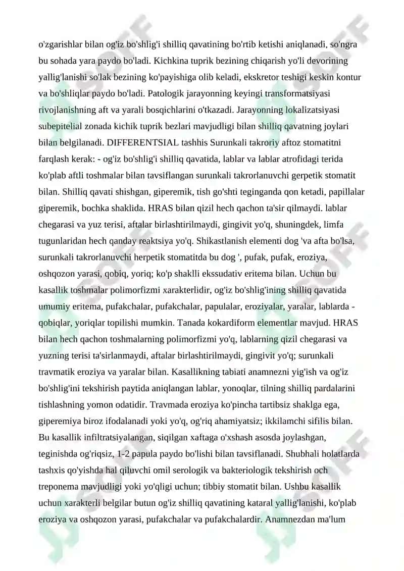Surunkali qaytalanuvchi aftozli stomatit 6
