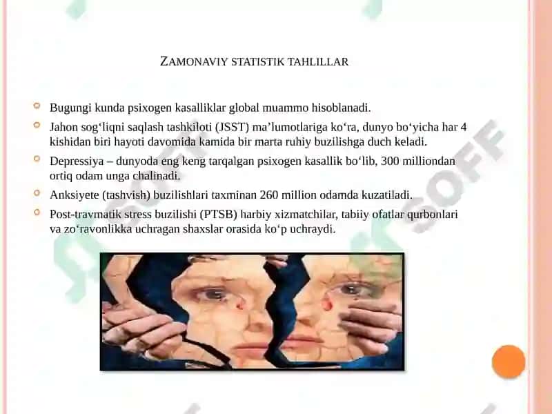 Psixogen kasalliklar epidemiologiyasi 6