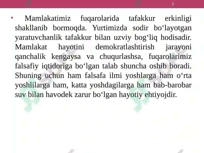 Falsafavauning jamiyathayotidagi roli 6