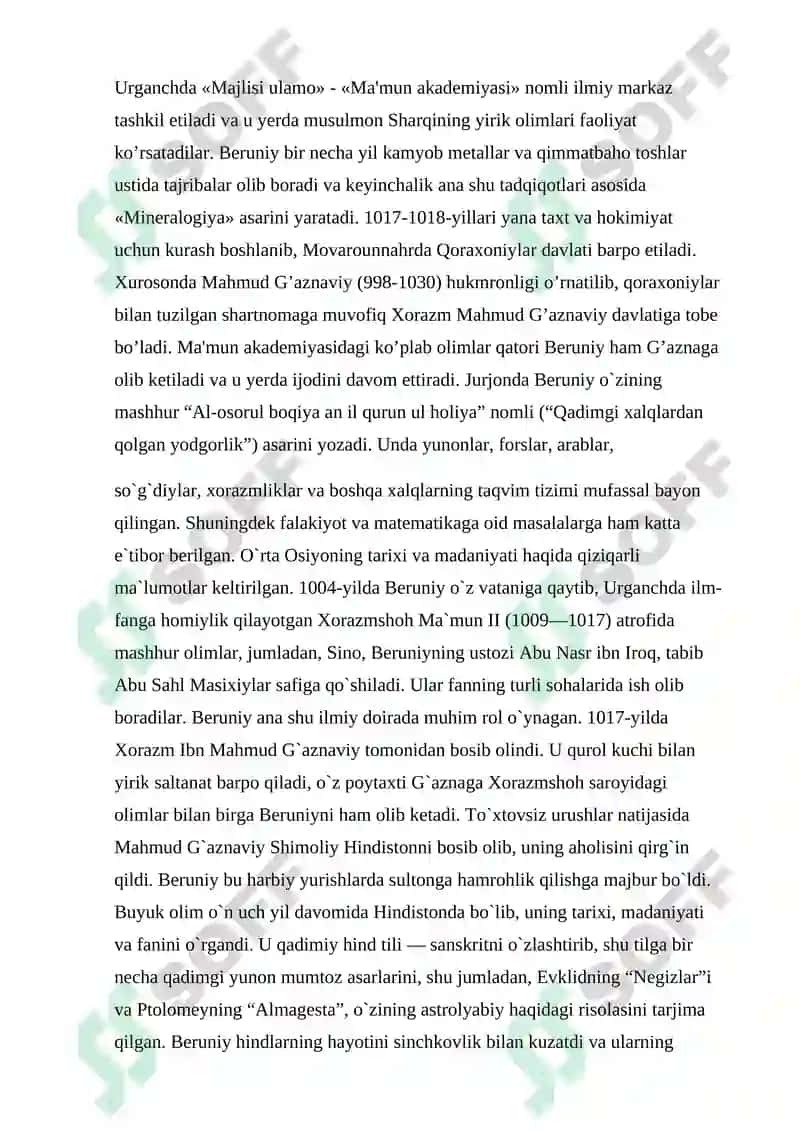ABU RAYHON BERUNIYNING ILMIY MEROSLARI 6