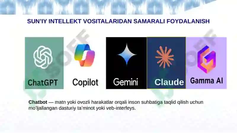 Sun’iyintellekt va raqamli dasturiy vositalar 6
