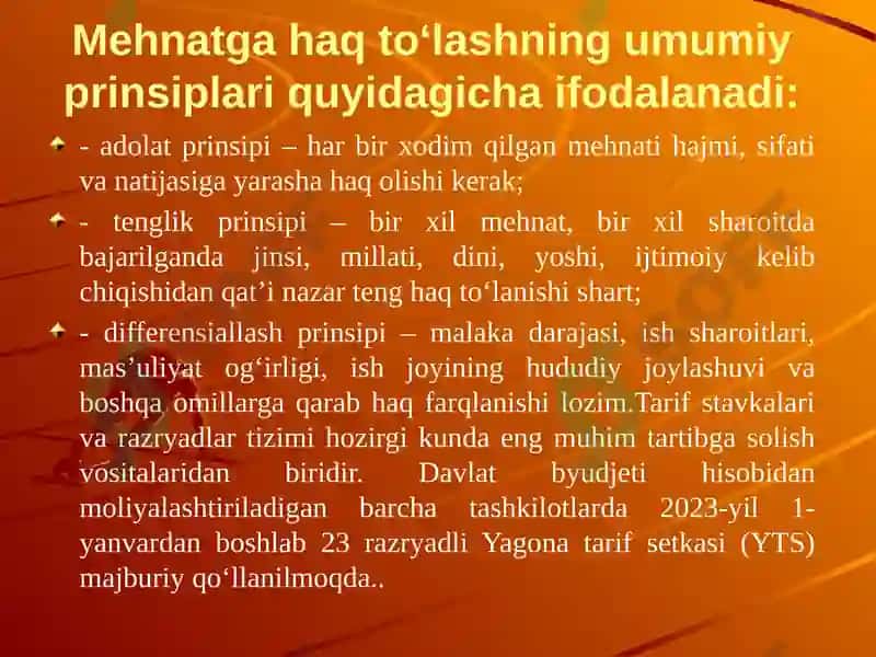 Mehnatga Haq To‘lashning Alohida Shartlari 6