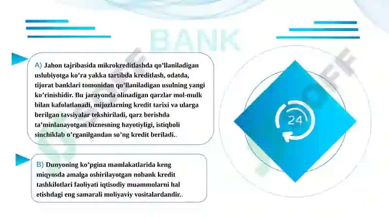 Lombard tashkilotlari faoliyatini tashkilotish asoslari 6