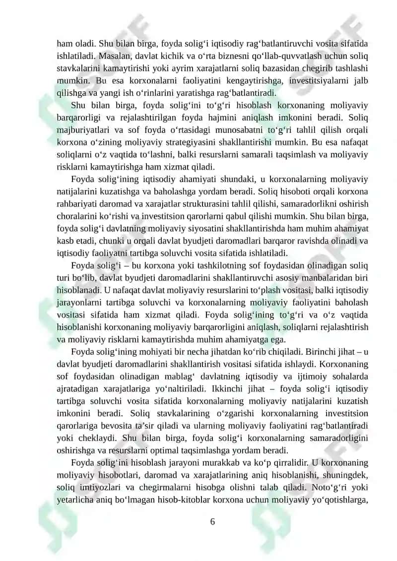 FOYDA SOLIG'INI HISOBLASH 6