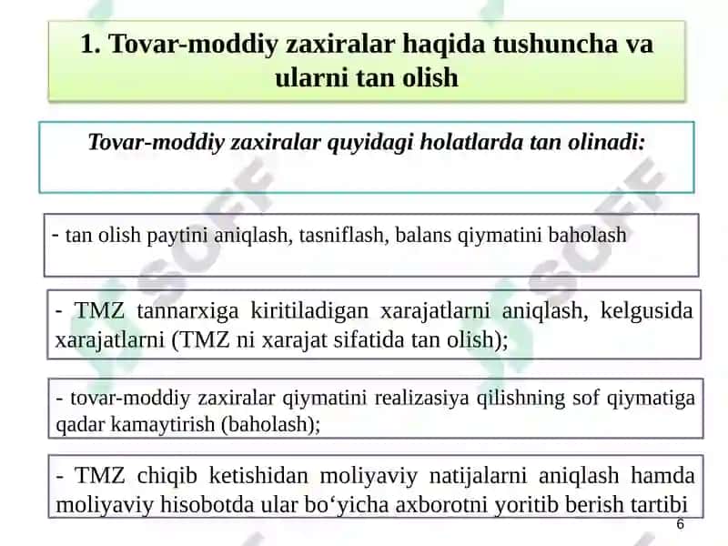 Tovarlar hisobi 6