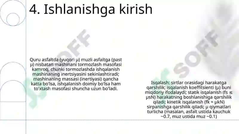Ishqalanish va inersiya kuchlari 6