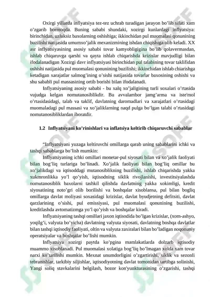 INFLYATSIYA MOHIYATI VA KELIB CHIQISH SABABLARI. 6