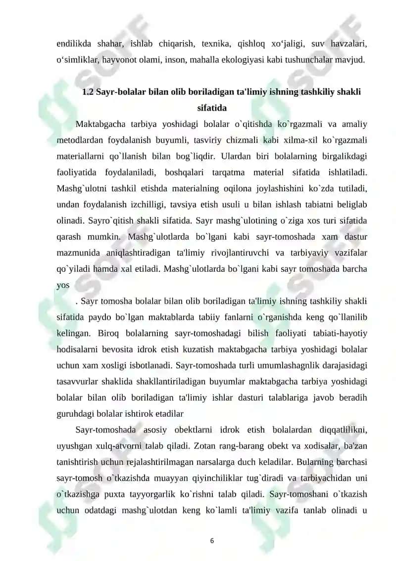 SAYR ORQALI BOLALARDA SADOQAT XISSINI SHAKLLANTIRISH 6