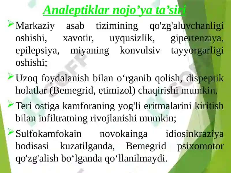 Nootrop vositalar. Analeptiklar 6