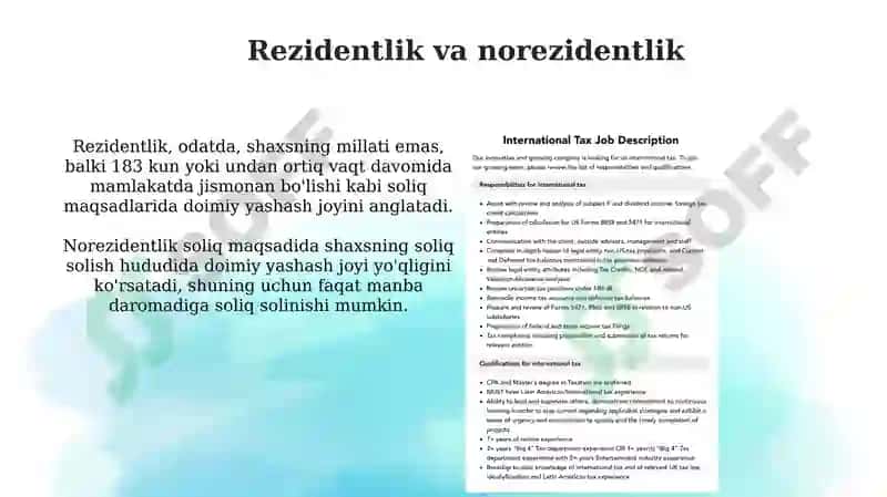 Xalqaro soliq solish tushunchasi, ahamiyati va maqsadi 6