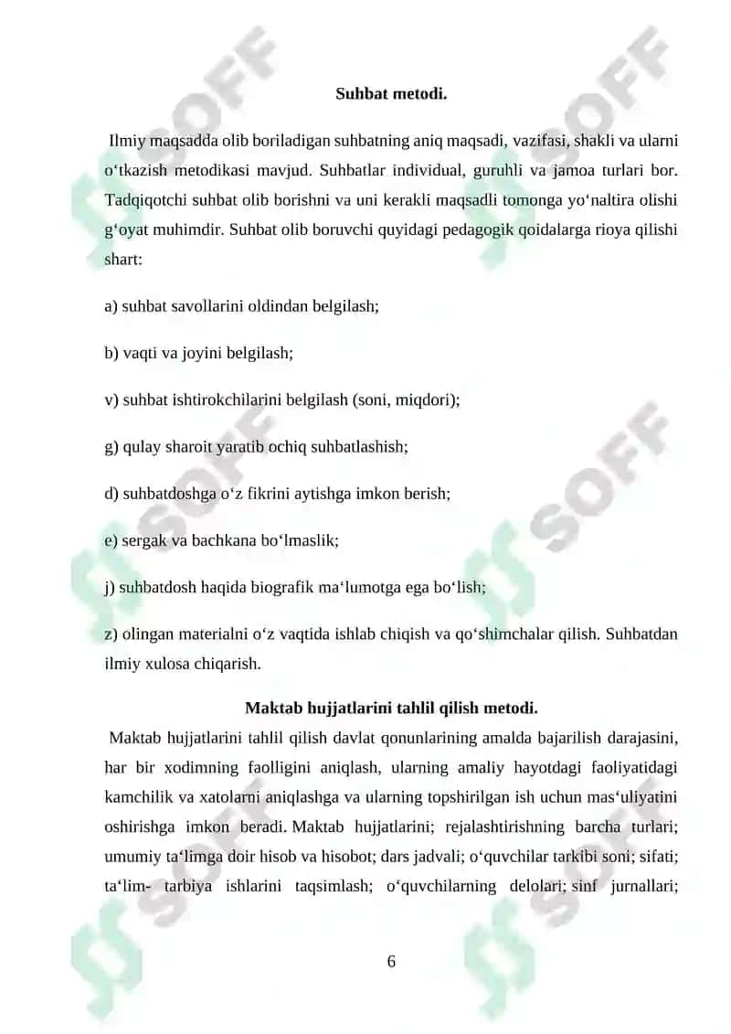 Talablar uchun Tadqiqot Metodlari 6