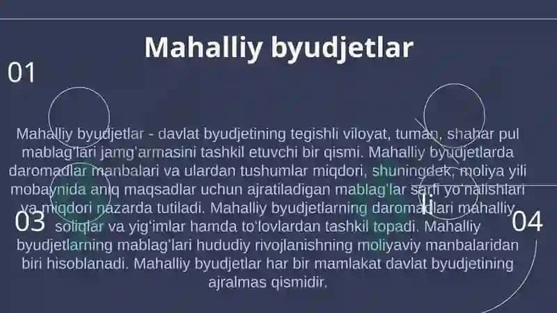 Mahalliy budjetlar mavzusida taqdimot 6