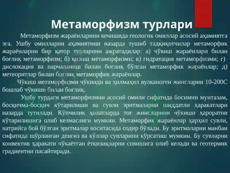Метаморфизм 6