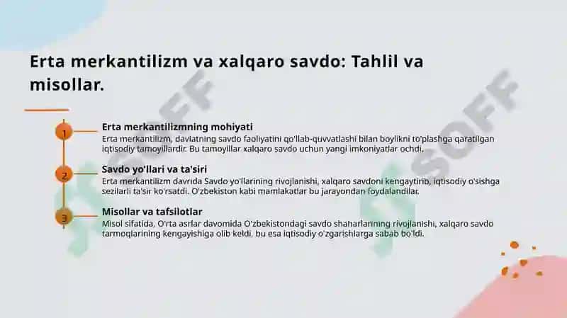 Erta merkantilizmning asosiy tamoyillari 6
