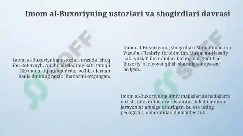 Imom al-Buxoriyning pedagogik gʻoyalari 6