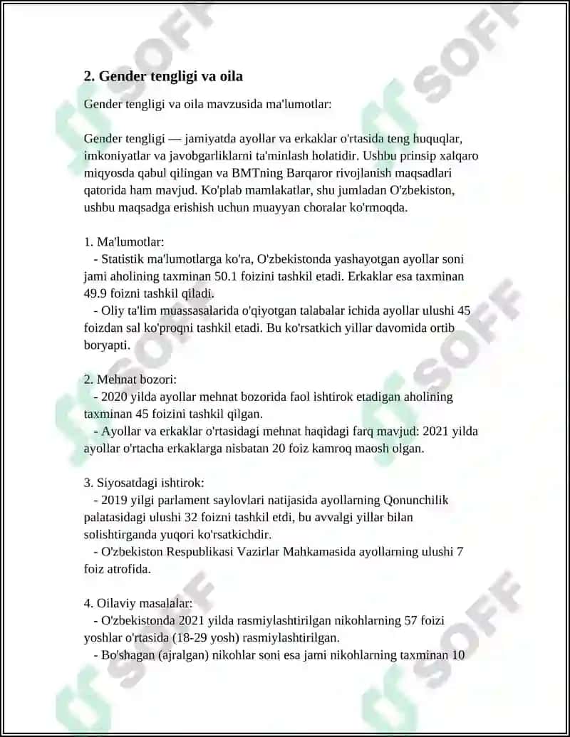 Oila va Gender Munosabatlari Tarixi 6