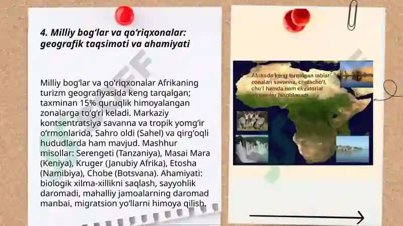 Afrika mintaqasining turizm geografiyasi 6