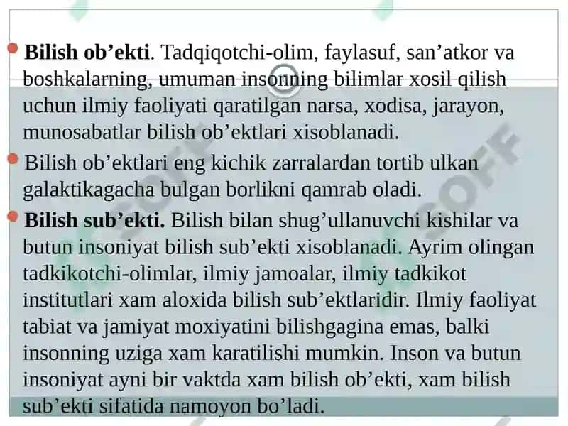BILISH FALSAFASI 6