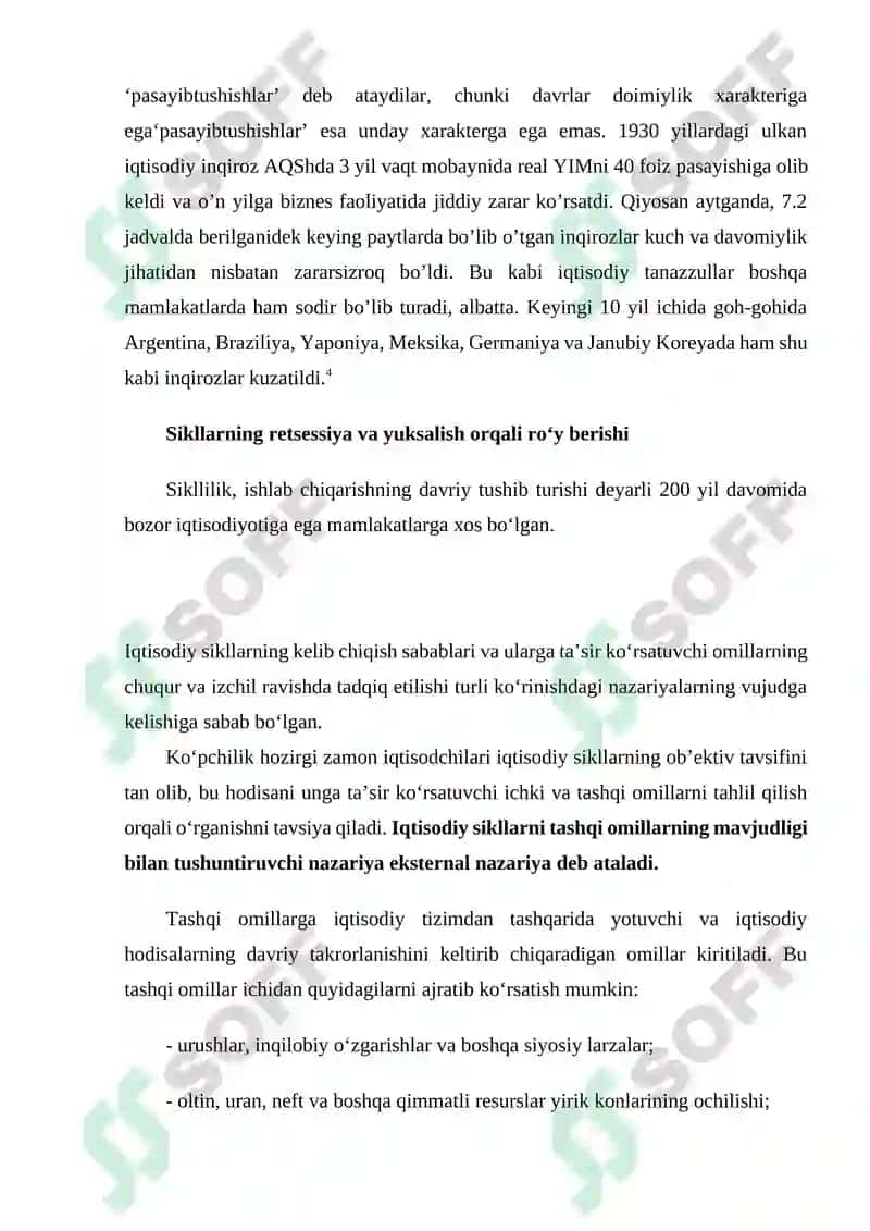 Makroiqtisodiy beqarorlik va iqtisodiyotning siklliligi 6