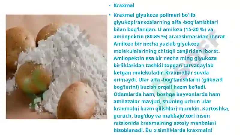 Polisaxaridlarning olinishi va xossalari 6