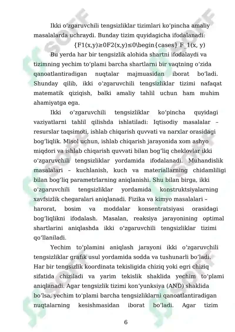Ikki O'zgaruvchili Tengsizliklar 6