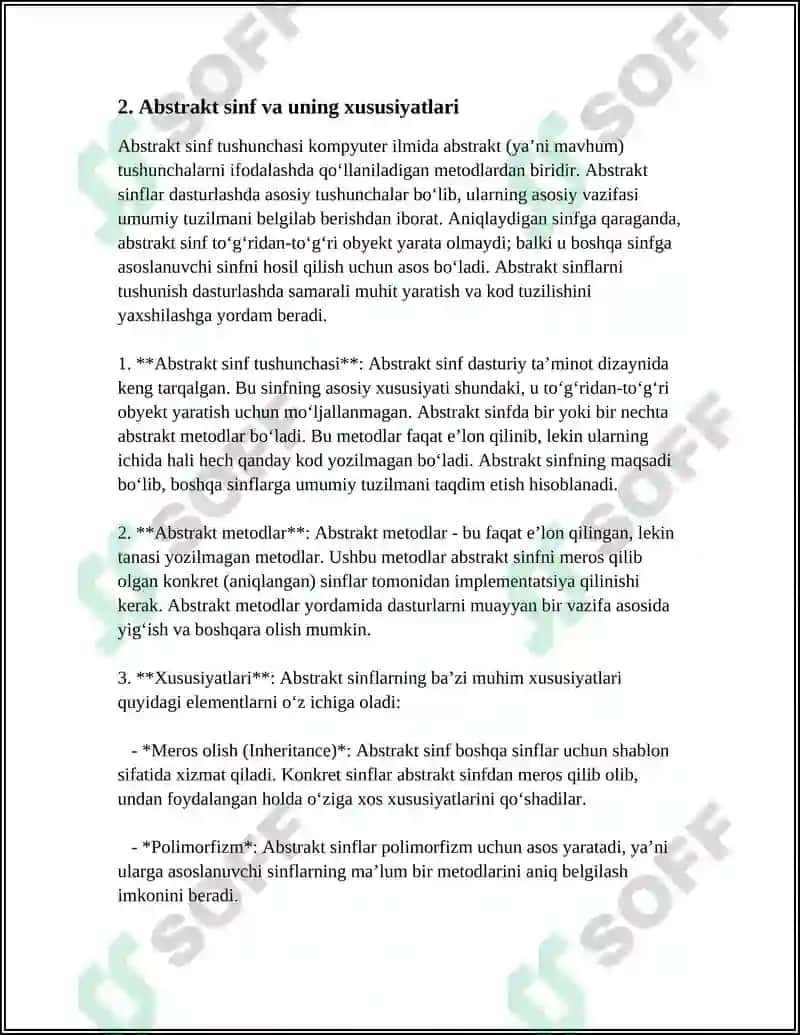Abstrakt sinflarning mohiyati 6