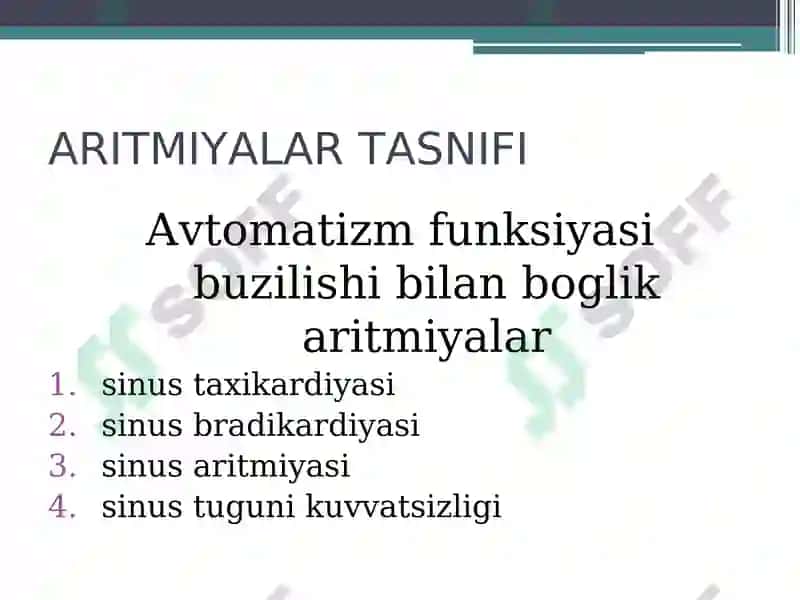 Юрак ритмининг бузилиши. Диагностика. ЭКГ диагностика 6