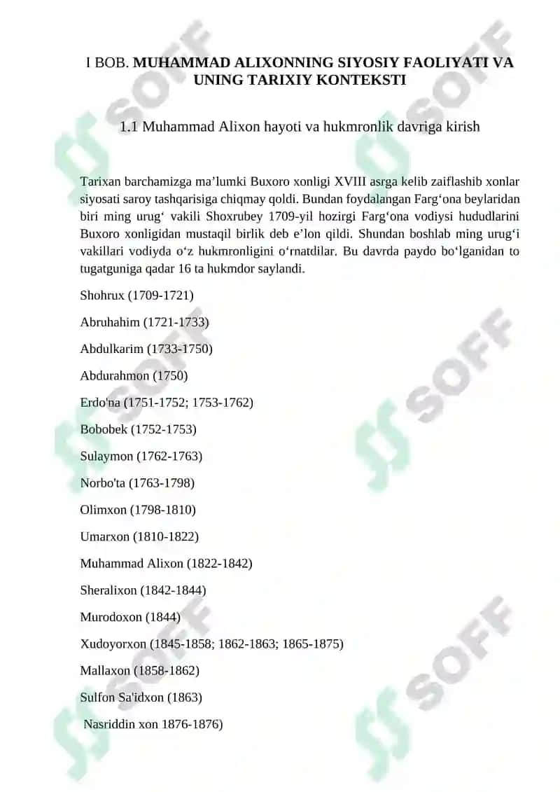 MUHAMMAD ALIXON VA UNING TARIXIY-SIYOSIY FAOLIYATI 6