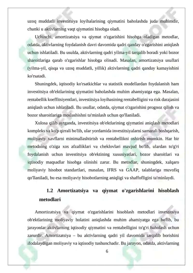 Investitsiyalar Hisobi 6
