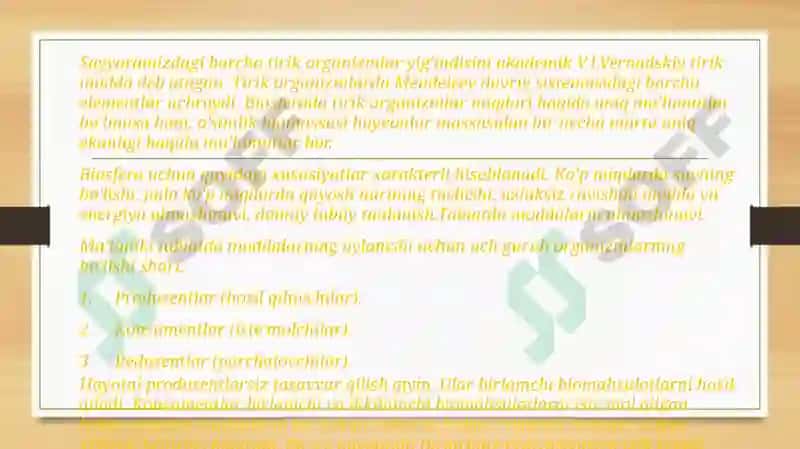 Ekologiya fanidan taqdimot 6