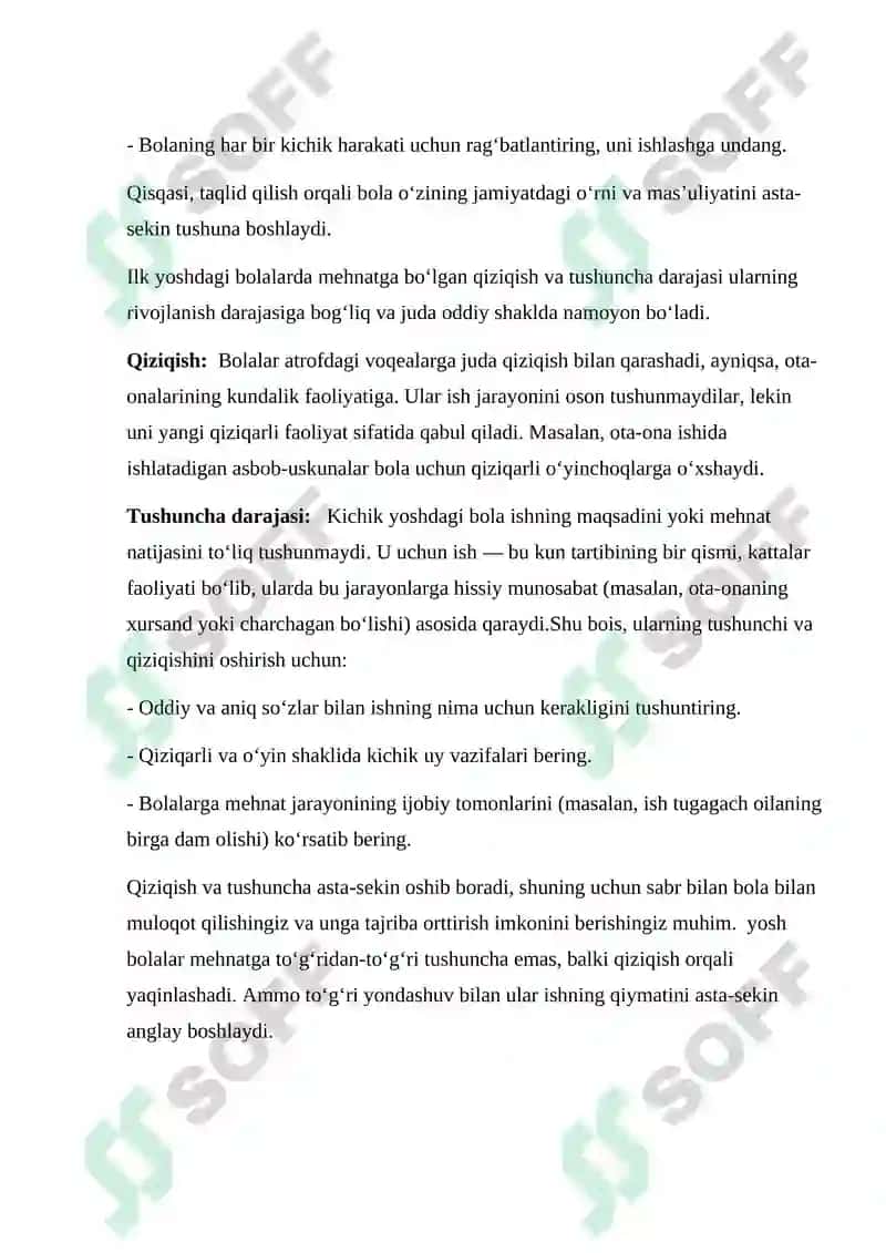 Ilk yoshdgi bolalarni kattalar mehnatiga munosabati 6