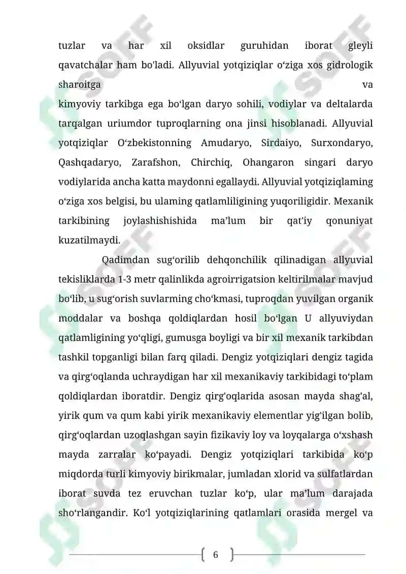 O‘zbekiston tuproqlari, ularning xususiyatlari kurs ishi 6