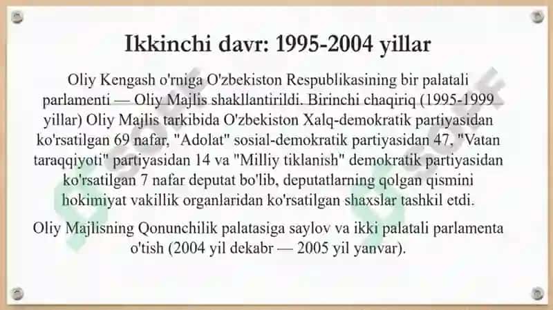 O`zbekistonda demokratik, fuqarolik jamiyatining asoslarini o`rganish 6