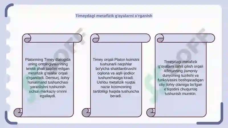 Platon Ontologiyalari va Timey Teizm 6